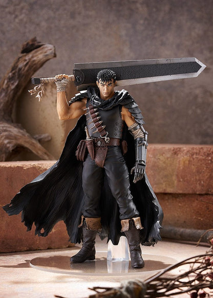 Berserk Guts (Black Swordsman) Pop Up Parade Large Figure with massive Dragon Slayer sword, detailed armor, and dynamic pose.