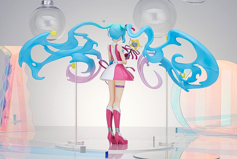 Character Vocal Series 01: Hatsune Miku POP UP PARADE Figure in Future Eve Ver. (L Size) - A detailed and vibrant collectible capturing the iconic virtual pop star.