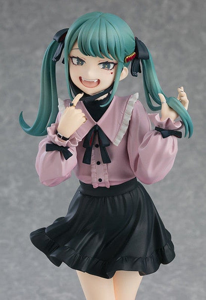 Vocaloid Pop Up Parade L Hatsune Miku The Vampire Ver. featuring Miku in a gothic pink and black outfit with twin pigtails and a mischievous smile.