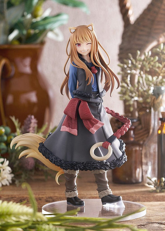 Spice and Wolf Pop Up Parade Holo (2024 Ver.) - Smiling Anime Figure with Fox Ears and Tail.