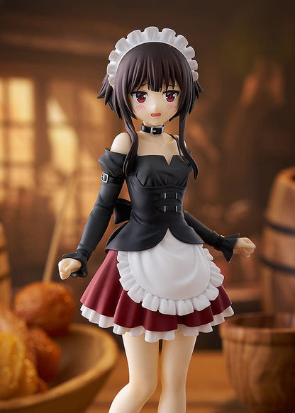 KonoSuba Pop Up Parade L Megumin figure in part-time job maid uniform, featuring black top, white apron, and red skirt.