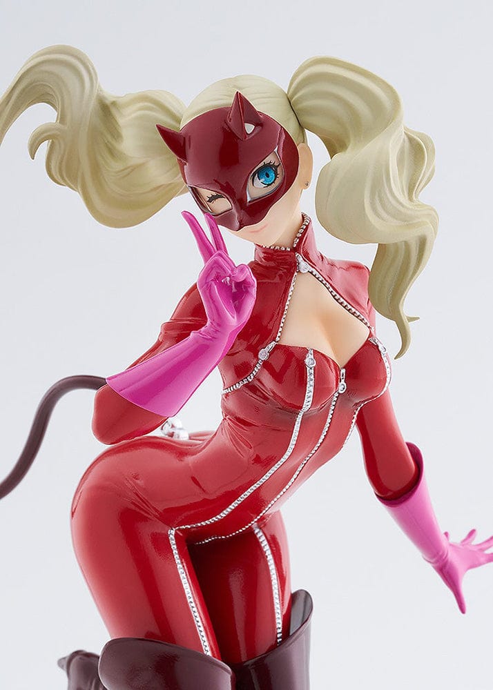 Persona POP UP PARADE Panther figure featuring Ann Takamaki in her sleek red catsuit, mask, and a dynamic pose, set against a white background.