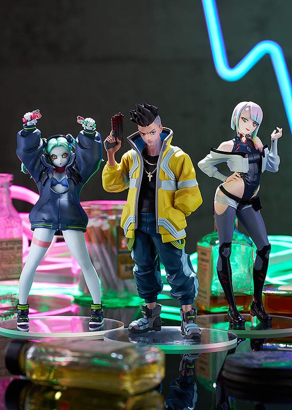 Cyberpunk: Edgerunners Pop Up Parade Rebecca figure, a collectible showcasing the fearless protagonist in dynamic sculpting and vibrant paintwork, embodying the gritty and dystopian aesthetic of the Cyberpunk universe.