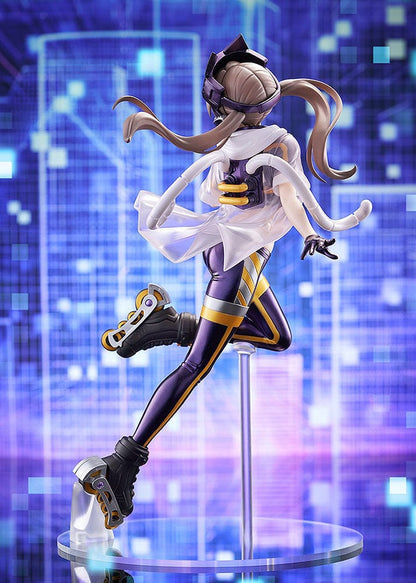 Yu-Gi-Oh! Game Monster Figure Collection Pop Up Parade SP I:P Masquerena featuring a dynamic pose, futuristic purple and gold outfit, and intricate mechanical details.