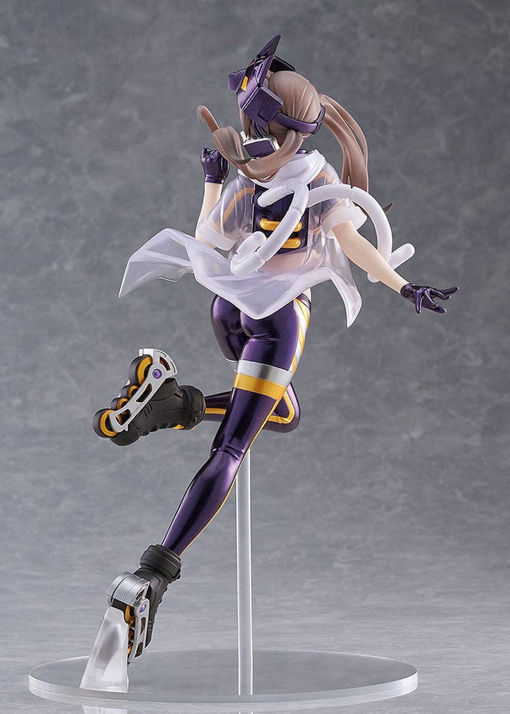 Yu-Gi-Oh! Game Monster Figure Collection Pop Up Parade SP I:P Masquerena featuring a dynamic pose, futuristic purple and gold outfit, and intricate mechanical details.