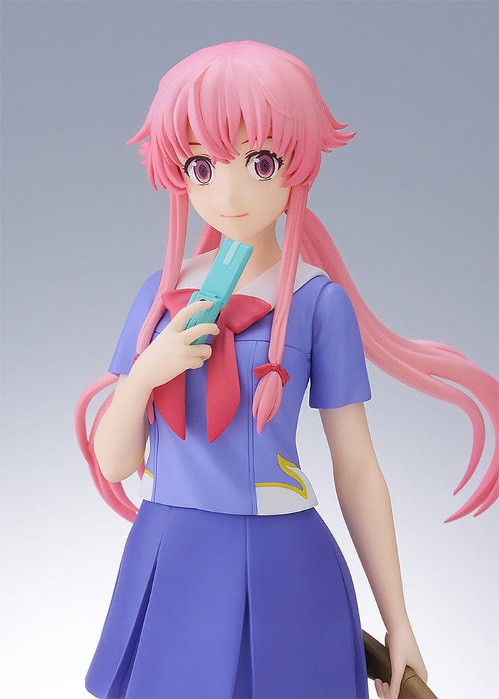 Future Diary Pop Up Parade Yuno Gasai figure in school uniform holding axe and phone with determined expression