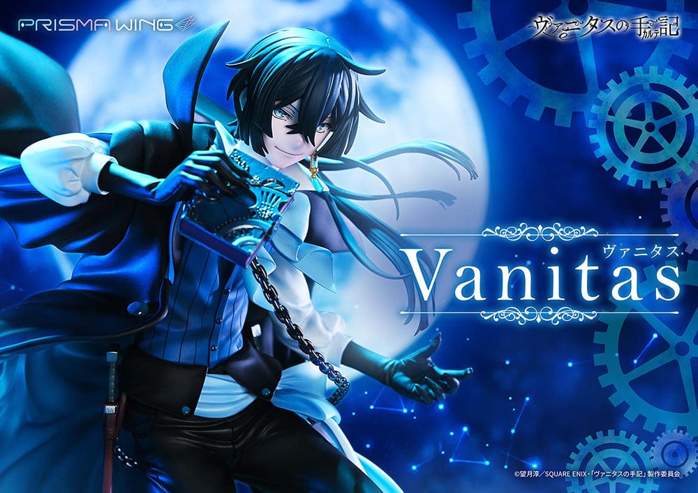 The Case Study of Vanitas Prisma Wing Vanitas 1/7 Scale Figure featuring exquisite detailing, dynamic base with golden gears and vibrant butterflies, showcasing the character's elegance and charm.