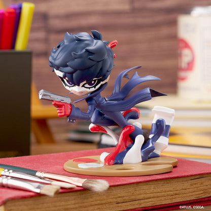 Persona 5 Tactica PalVerse Pale Joker figure featuring a dynamic pose, Phantom Thief outfit, and themed base, set against a white background.