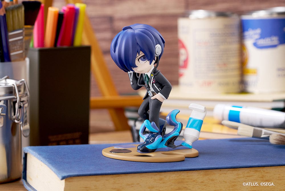 Persona 3 Reload PalVerse Pale Protagonist figure featuring a dynamic pose, headphones, and a swirling action-themed base, set against a white background.