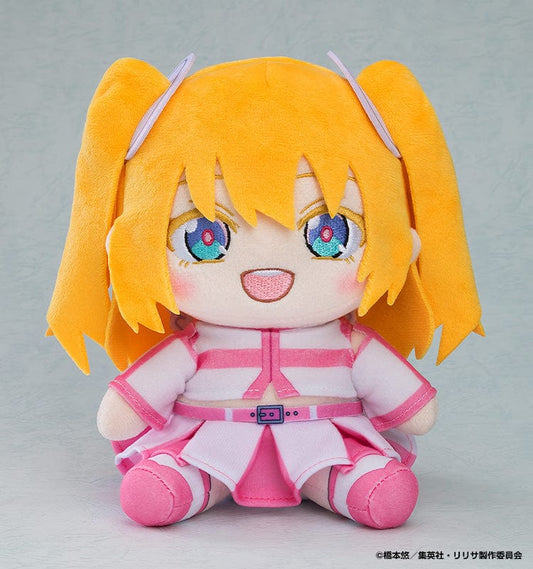 2.5 Dimensional Seduction Liliel plushie with orange hair, blue eyes, and pink outfit.