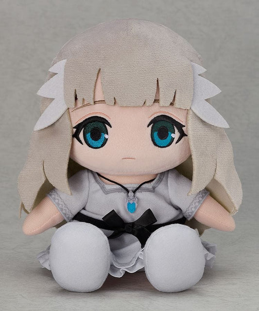 "ENDER LILIES Quietus of the Knights Lily plushie with silver hair, blue eyes, and embroidered outfit details"