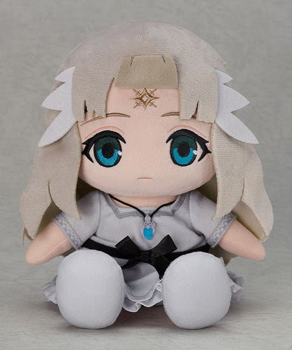 "ENDER LILIES Quietus of the Knights Lily plushie with silver hair, blue eyes, and embroidered outfit details"