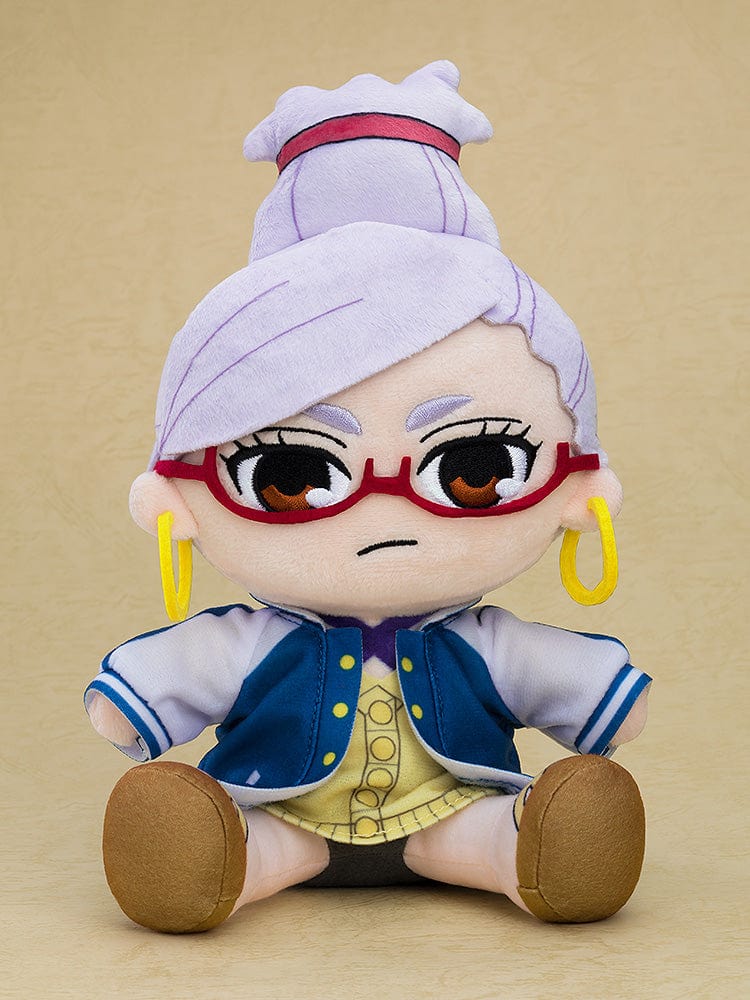 Dandadan Seiko plushie featuring her red glasses, top bun hairstyle, and signature earrings, crafted with soft and high-quality materials.