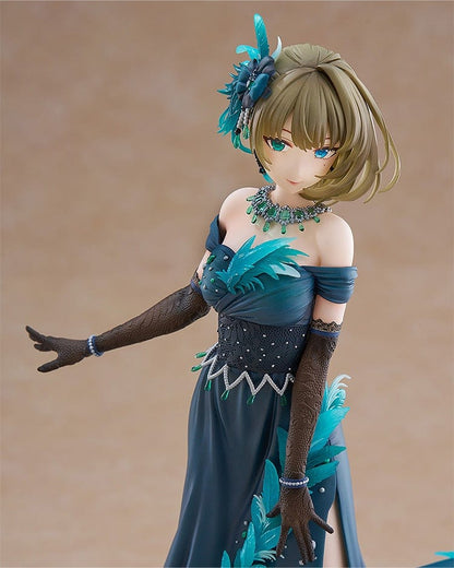 The Idolmaster Cinderella Girls DreamTech Kaede Takagaki (Pretty Liar) 1/7 Scale Figure showcasing her elegant teal gown and graceful pose.