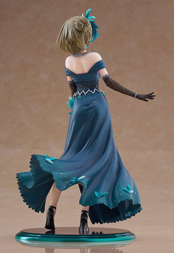 The Idolmaster Cinderella Girls DreamTech Kaede Takagaki (Pretty Liar) 1/7 Scale Figure showcasing her elegant teal gown and graceful pose.