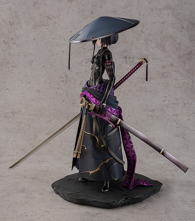 Falslander KD Colle Ronin 1/7 Scale Figure featuring intricate samurai armor, flowing kimono, katana, and straw hat in a dynamic pose, perfect for fans and collectors.
