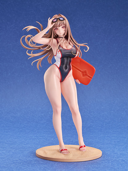 Goddess of Victory: Nikke Rapi (Classic Vacation Ver.) 1/7 Scale Figure featuring stunning swimsuit, flowing hair, and beach accessories, perfect for fans and collectors.