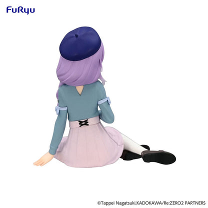 Rezero Starting Life in Another World Anastasia (Book Girl Ver.) Noodle Stopper Figure in seated pose with book, wearing a blue top, light purple skirt, and beret.