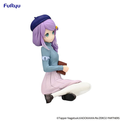 Rezero Starting Life in Another World Anastasia (Book Girl Ver.) Noodle Stopper Figure in seated pose with book, wearing a blue top, light purple skirt, and beret.