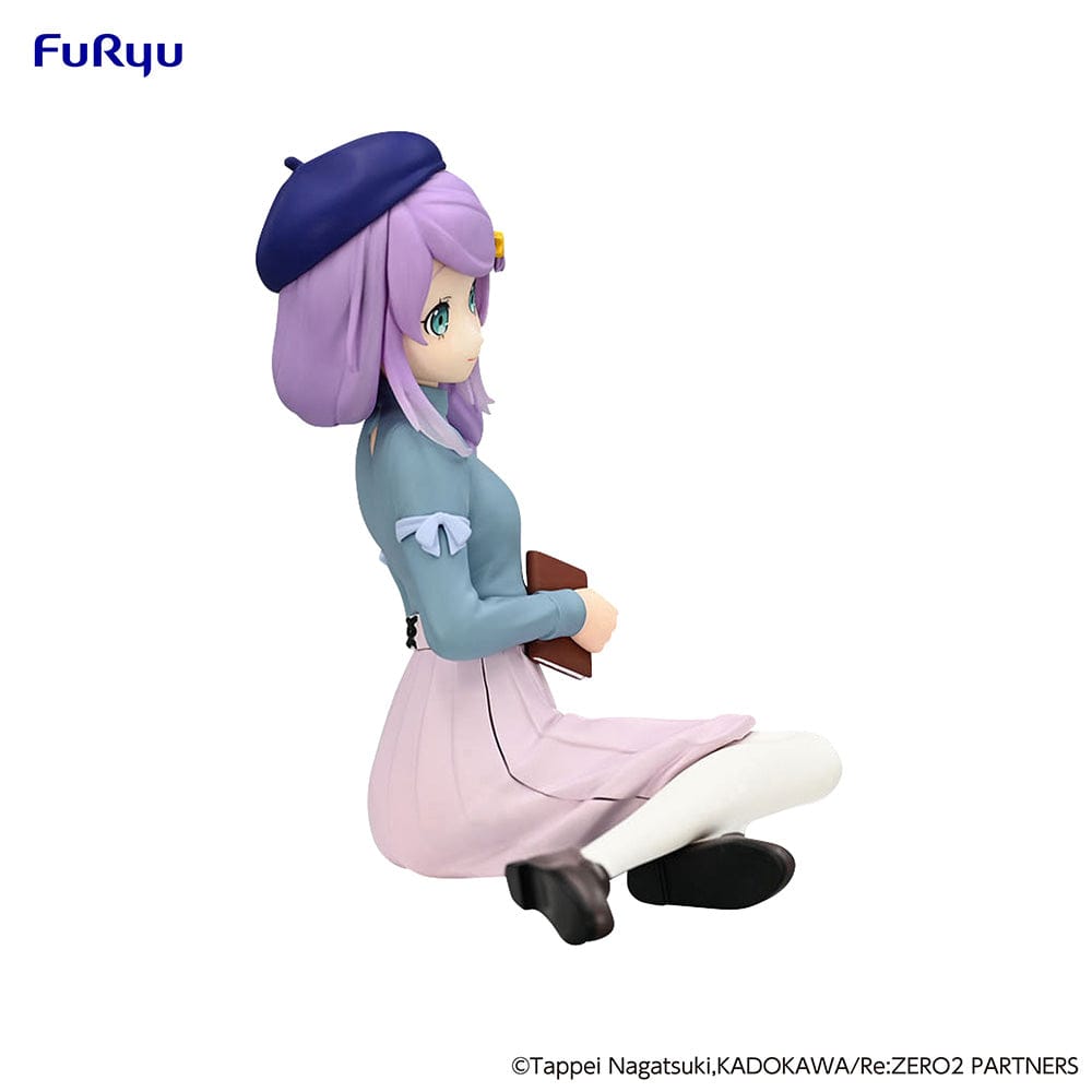 Rezero Starting Life in Another World Anastasia (Book Girl Ver.) Noodle Stopper Figure in seated pose with book, wearing a blue top, light purple skirt, and beret.