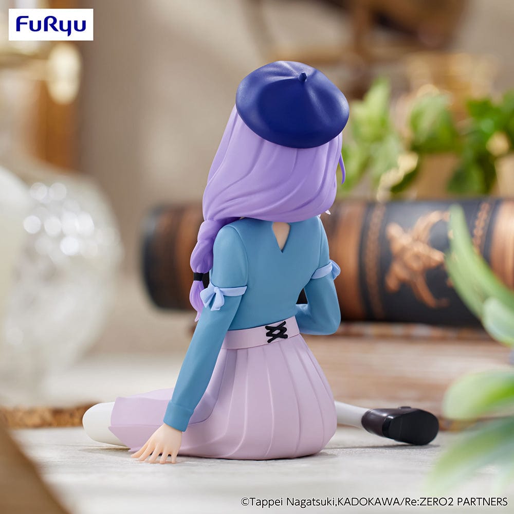 Rezero Starting Life in Another World Anastasia (Book Girl Ver.) Noodle Stopper Figure in seated pose with book, wearing a blue top, light purple skirt, and beret.