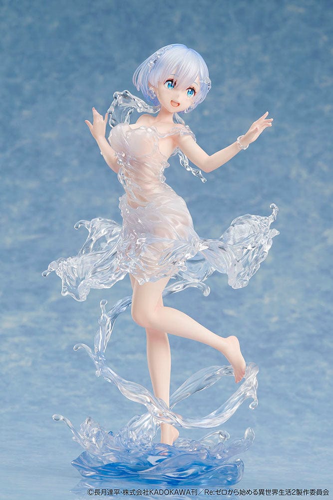 Image of Re:Zero Starting Life in Another World Rem (Aqua Dress Ver.) 1/7 Scale Figure, showcasing a meticulously crafted collectible figure of Rem adorned in an elegant Aqua Dress. A must-have for Re:Zero fans and collectors, capturing Rem's ethereal beauty and grace in exquisite detail.