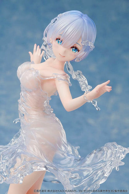 Image of Re:Zero Starting Life in Another World Rem (Aqua Dress Ver.) 1/7 Scale Figure, showcasing a meticulously crafted collectible figure of Rem adorned in an elegant Aqua Dress. A must-have for Re:Zero fans and collectors, capturing Rem's ethereal beauty and grace in exquisite detail.