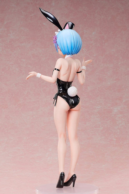 Re:Zero Starting Life in Another World B-Style Rem Bunny Ver. 2.5 1/4 Scale Figure featuring Rem in a glossy black bunny suit with bunny ears, a playful pose, and high heels.