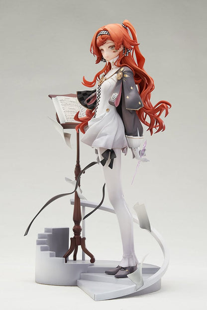 Reverse: 1999 Sonetto 1/7 Scale Figure featuring elegant design with orange hair, music-themed outfit, and dynamic staircase base