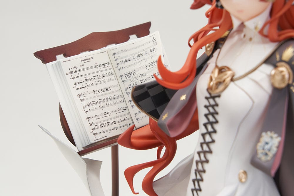 Reverse: 1999 Sonetto 1/7 Scale Figure featuring elegant design with orange hair, music-themed outfit, and dynamic staircase base