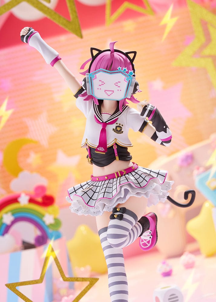 Love Live! Nijigasaki High School Idol Club Rina Tennoji 1/7 Scale Figure in a dynamic pose wearing her idol uniform, with pink hair, cat ears, and a smiling faceplate.