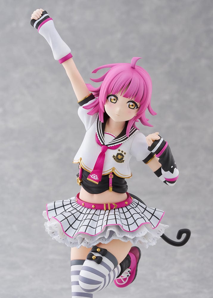 Love Live! Nijigasaki High School Idol Club Rina Tennoji 1/7 Scale Figure in a dynamic pose wearing her idol uniform, with pink hair, cat ears, and a smiling faceplate.