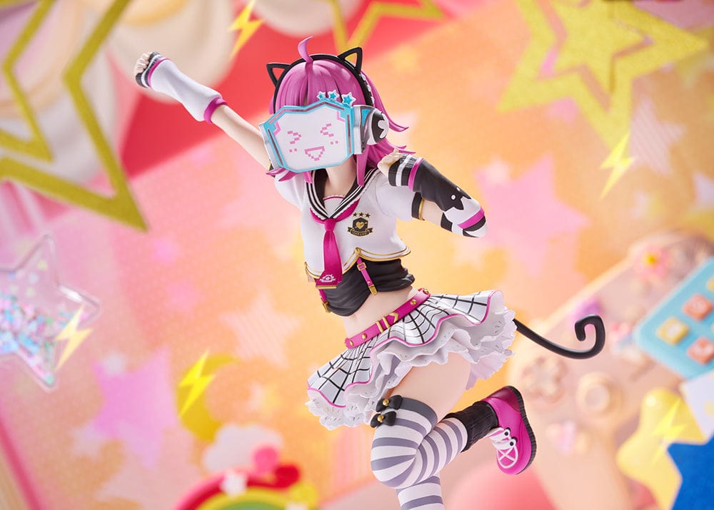 Love Live! Nijigasaki High School Idol Club Rina Tennoji 1/7 Scale Figure in a dynamic pose wearing her idol uniform, with pink hair, cat ears, and a smiling faceplate.