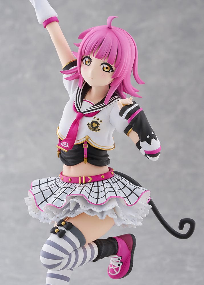 Love Live! Nijigasaki High School Idol Club Rina Tennoji 1/7 Scale Figure in a dynamic pose wearing her idol uniform, with pink hair, cat ears, and a smiling faceplate.