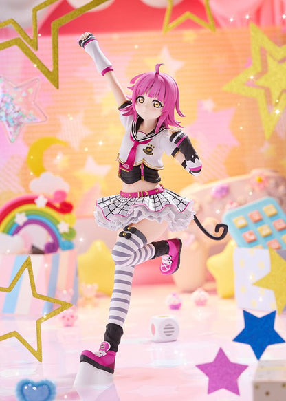 Love Live! Nijigasaki High School Idol Club Rina Tennoji 1/7 Scale Figure in a dynamic pose wearing her idol uniform, with pink hair, cat ears, and a smiling faceplate.