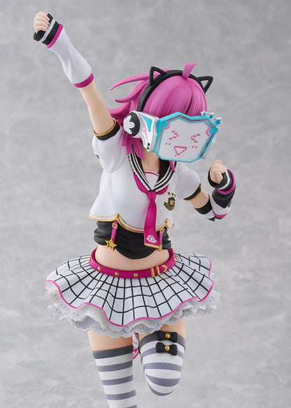 Love Live! Nijigasaki High School Idol Club Rina Tennoji 1/7 Scale Figure in a dynamic pose wearing her idol uniform, with pink hair, cat ears, and a smiling faceplate.