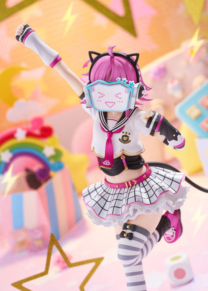 Love Live! Nijigasaki High School Idol Club Rina Tennoji 1/7 Scale Figure in a dynamic pose wearing her idol uniform, with pink hair, cat ears, and a smiling faceplate.