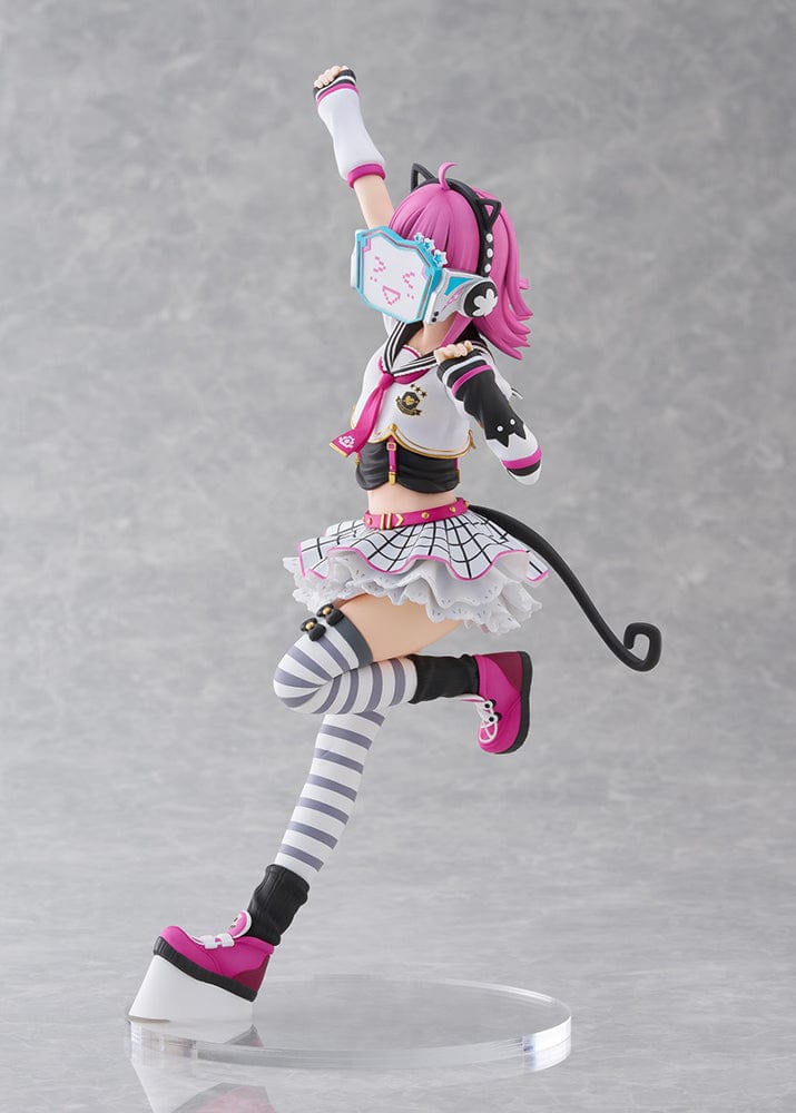 Love Live! Nijigasaki High School Idol Club Rina Tennoji 1/7 Scale Figure in a dynamic pose wearing her idol uniform, with pink hair, cat ears, and a smiling faceplate.