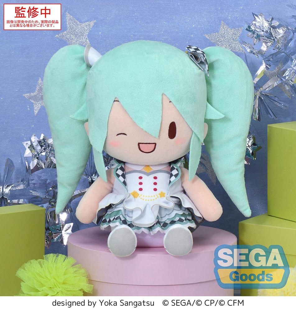 Hatsune Miku COLORFUL STAGE! Stage SEKAI Large Plush, featuring Miku in her Stage SEKAI outfit with a winking expression.