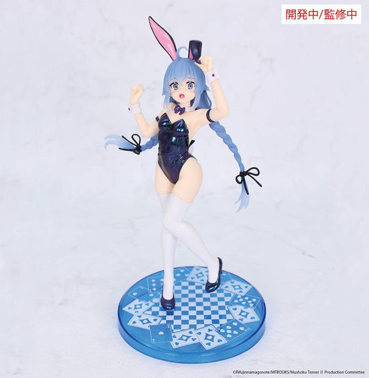 "Mushoku Tensei Roxy Migurdia Bunny Ver. Polarization Color anime figure with glossy outfit and twin braids"