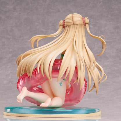 Miwabe Sakura Illustration Summer Memory 1/6 Scale Figure featuring a blonde girl in a turquoise bikini, leaning on a translucent pink float with long flowing hair and a water-effect base.