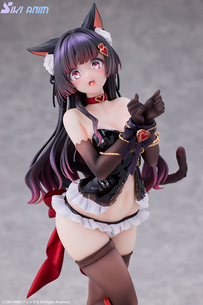 Fernemo Illustration Shibarare Cat Ruhuna-chan 1/7 Scale Figure - Detailed anime figure of Ruhuna-chan, the cat girl, in a playful pose with intricate outfit and accessories, featuring expressive eyes and flowing hair.