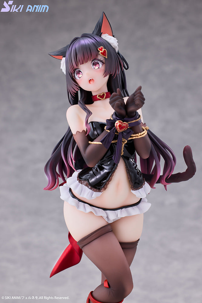 Fernemo Illustration Shibarare Cat Ruhuna-chan 1/7 Scale Figure - Detailed anime figure of Ruhuna-chan, the cat girl, in a playful pose with intricate outfit and accessories, featuring expressive eyes and flowing hair.