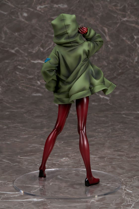 Rebuild of Evangelion Asuka Langley Shikinami Hoodie Ver. 1/7 Scale Figure in red plugsuit and green hoodie.