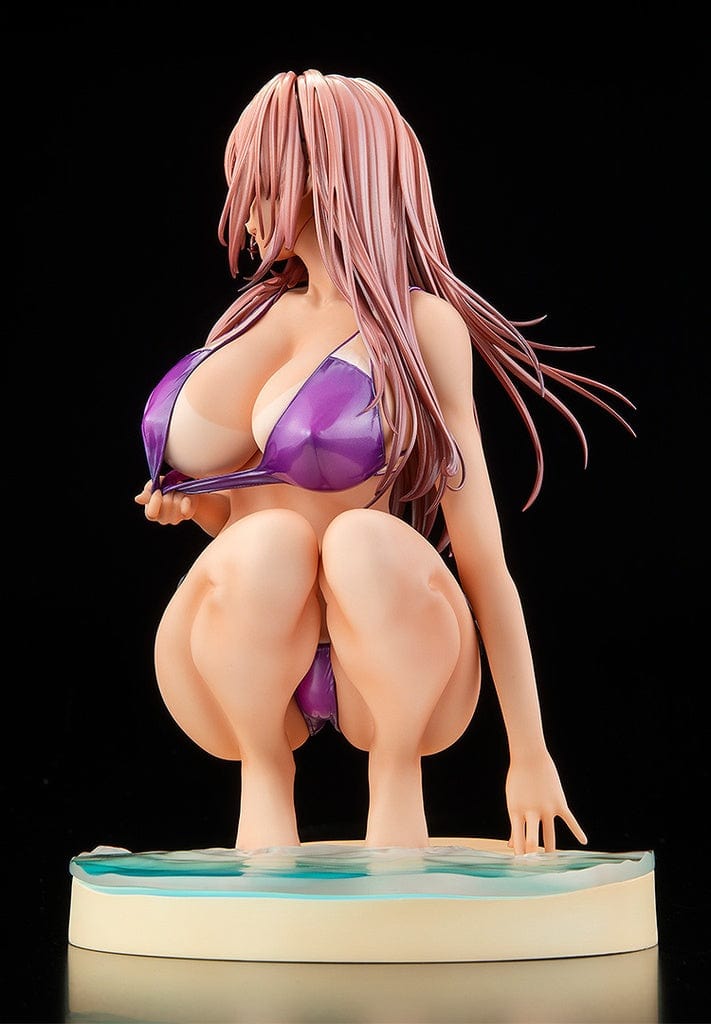 Piromizu Illustration Hanikami Kanojo Shinoha Kurumi 1/7 Scale Figure in purple bikini kneeling on beach base.