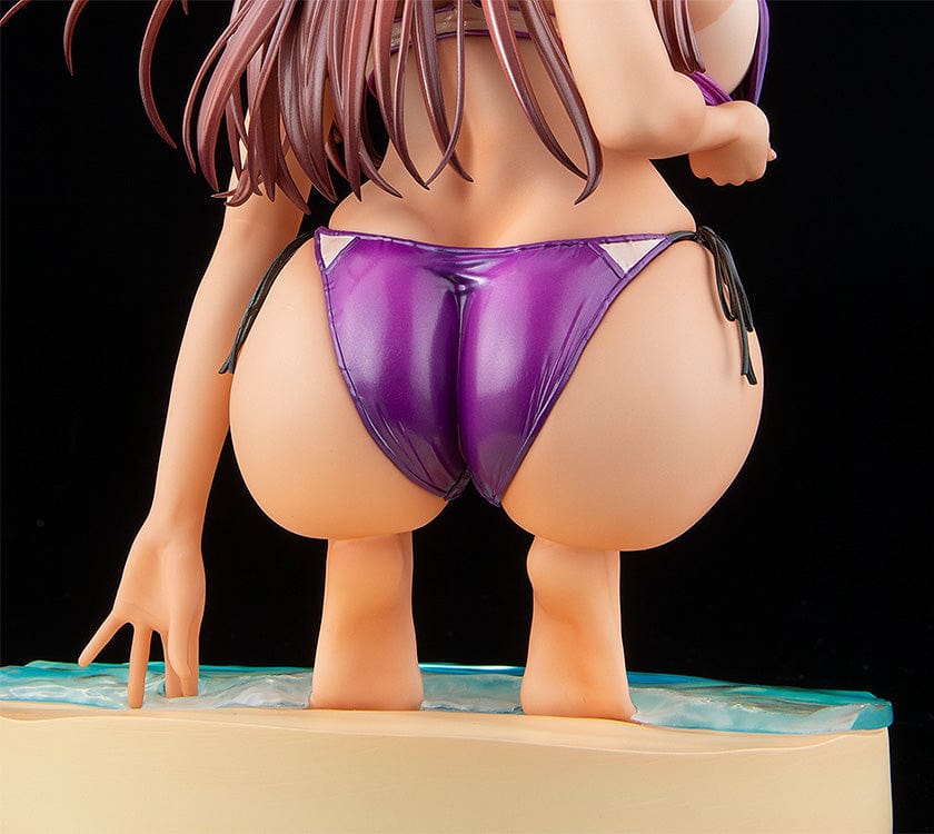 Piromizu Illustration Hanikami Kanojo Shinoha Kurumi 1/7 Scale Figure in purple bikini kneeling on beach base.