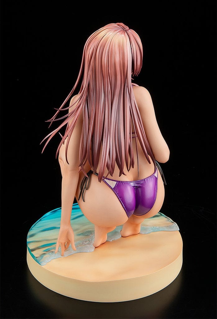 Piromizu Illustration Hanikami Kanojo Shinoha Kurumi 1/7 Scale Figure in purple bikini kneeling on beach base.