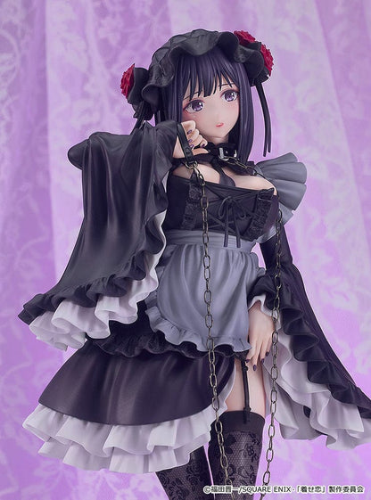 My Dress-Up Darling Shizuku Kuroe: Cosplay by Marin 1/6 Scale Figure in a Gothic Lolita outfit with intricate details, standing on a purple display base.