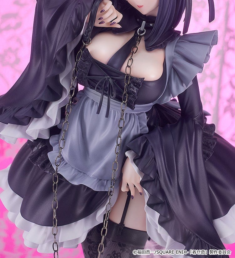 My Dress-Up Darling Shizuku Kuroe: Cosplay by Marin 1/6 Scale Figure in a Gothic Lolita outfit with intricate details, standing on a purple display base.