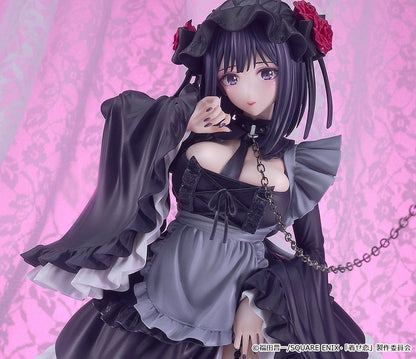 My Dress-Up Darling Shizuku Kuroe: Cosplay by Marin 1/6 Scale Figure in a Gothic Lolita outfit with intricate details, standing on a purple display base.